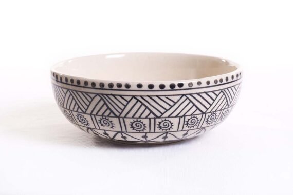 Dolni Studio handprinted Serving Bowl tribal pattern