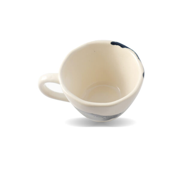 Dolni studio tea /coffee cup white and black poring set of two-(200ml)