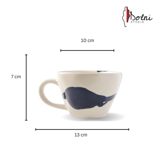 Dolni studio tea /coffee cup white and black poring set of two-(200ml)