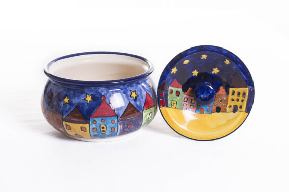 Dolni Studio Stoneware Ceramic starry night Handi with lid