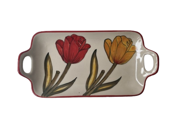 Dolni Studio Hand Painted Floral Tray 11"*5.7"