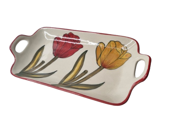 Dolni Studio Hand Painted Floral Tray 11"*5.7"