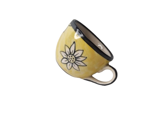 Dolni Studio Hand painted Yellow cup