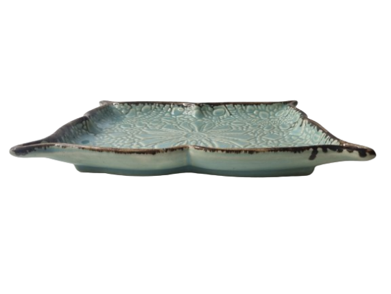 Dolni Studio Rectangular Platter Sky Blue Relief Design